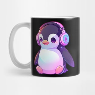 Cute Penguin With Headphones Mug